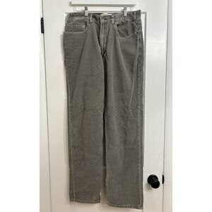 Vintage 90s Gap Men's 35x32 (35x34 Tag) Grey Corduroy Relaxed Fit Pants USA Made